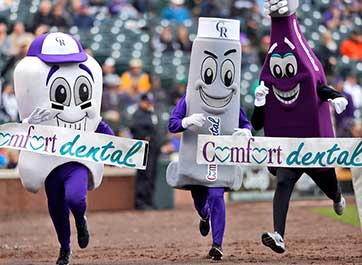 Comfort Dental’s on-field ‘Tooth Trot.’